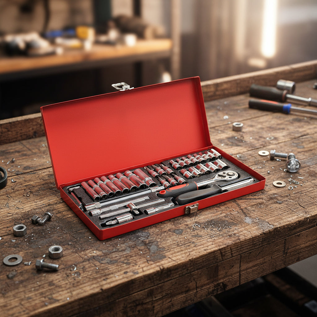 37 Pcs 1/4" Socket Set W/Metal case Main image