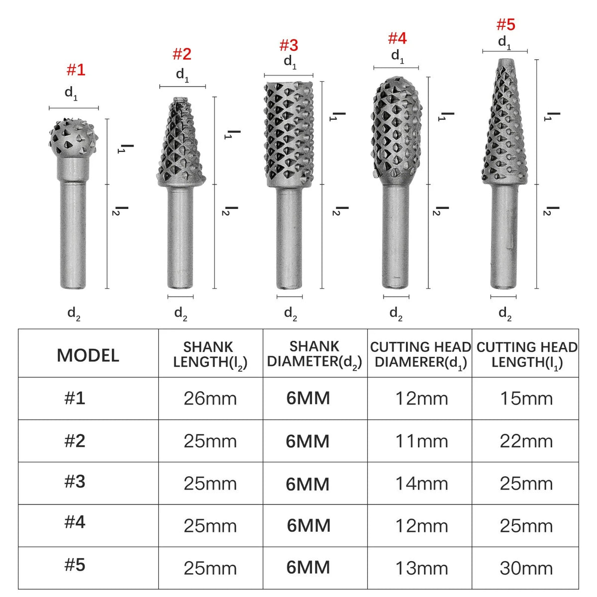 Rotary Rasp Set 5 pcs