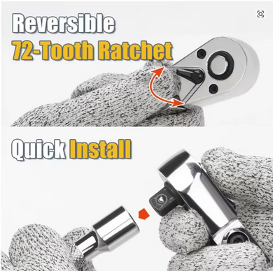 Ratchet 6 PCS 1/4, 3/8, 1/2 Set