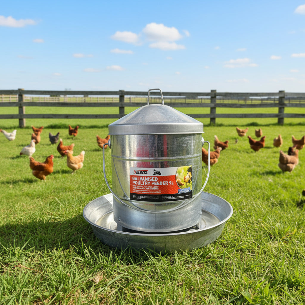 Selecta Stainless Steel 9L Poultry self-feeder
