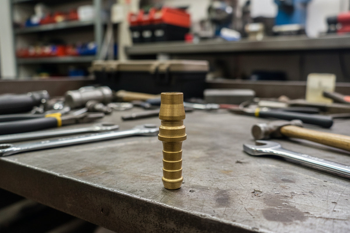 Ryco type brass air fitting male stem to male spear 3/8" (10mm)